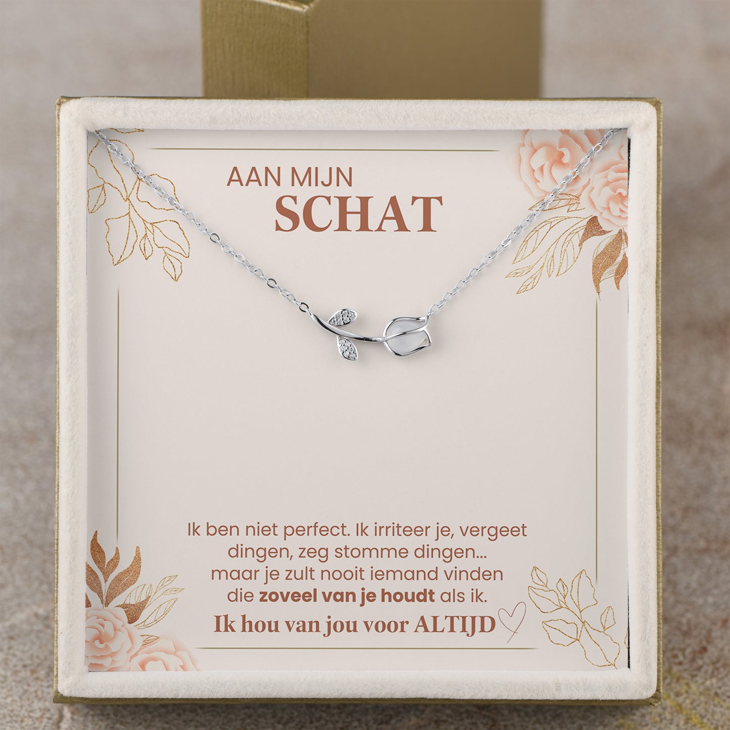 Tulp Ketting 🌷 - Aan Mijn Schat | 925 Zilver | Luxe Cadeau