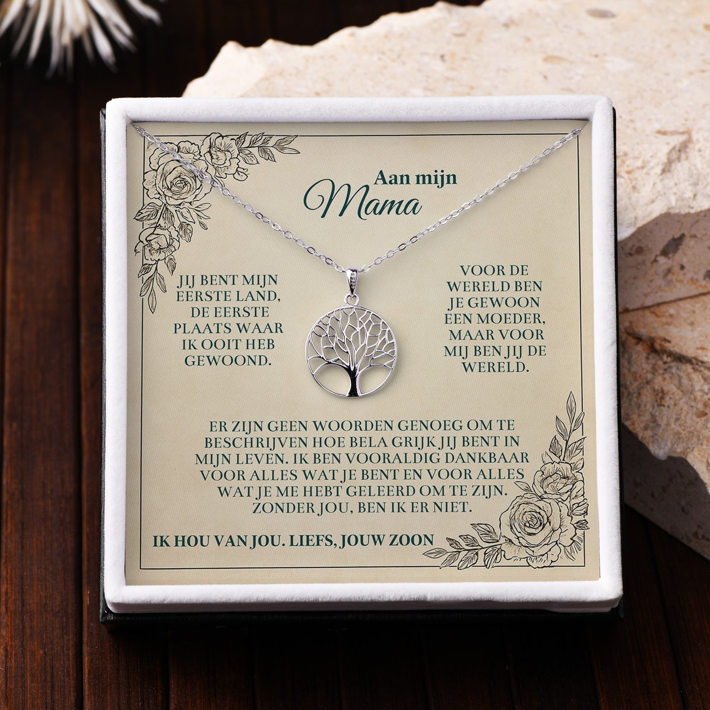 925 Zilveren Levensboom Ketting – Voor Mama