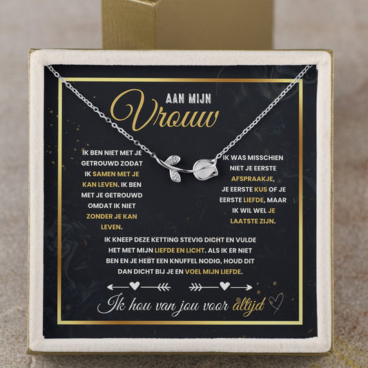Tulp Ketting 🌷 - Aan Mijn Vrouw | 925 Zilver | Luxe Cadeau