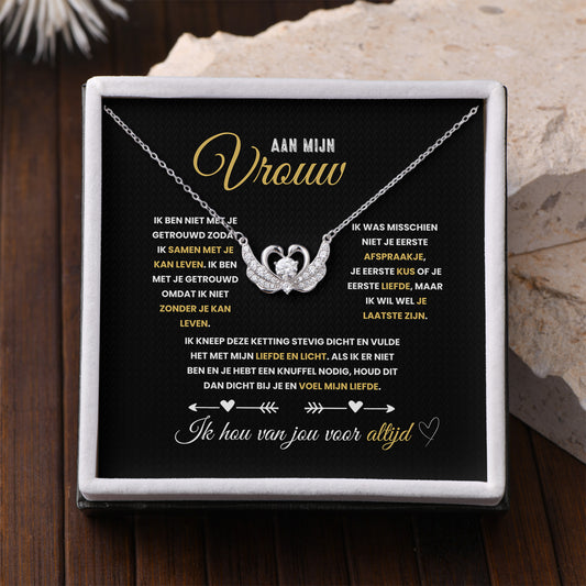 ✨ Aan Mijn Vrouw – Hartvormige Ketting met Boodschap | 925 Zilver | Luxe Geschenk