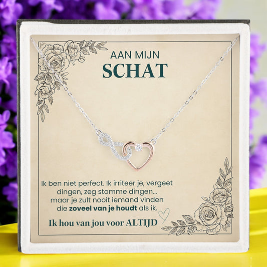 Infinity Hart Ketting – Aan Mijn Schatt | 925 Zilver | Luxe Cadeau
