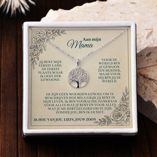 925 Zilveren Levensboom Ketting – Voor Mama