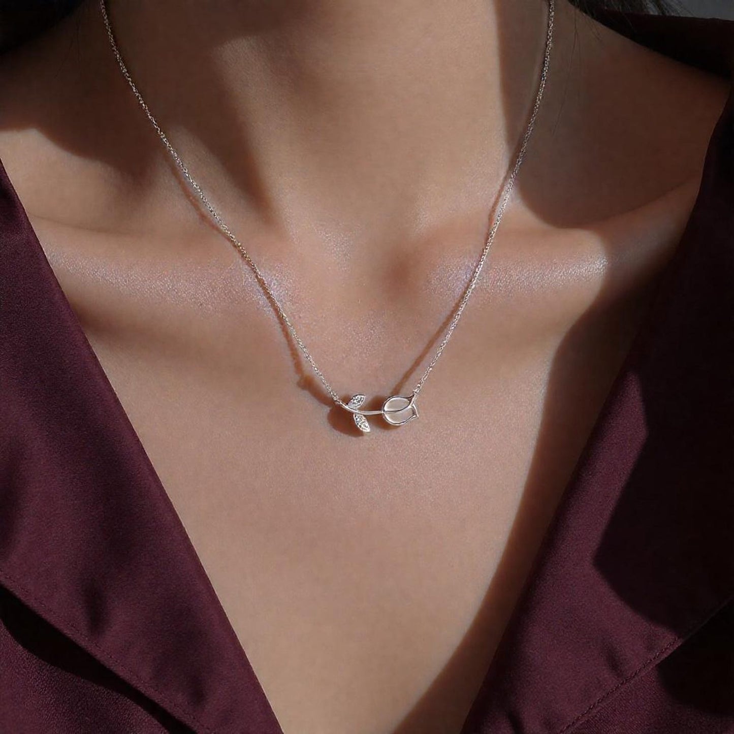 Tulp Ketting 🌷 - Aan Mijn Vrouw | 925 Zilver | Luxe Cadeau