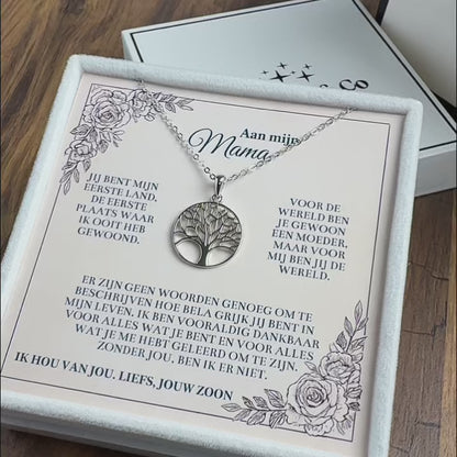 925 Zilveren Levensboom Ketting – Voor Mama